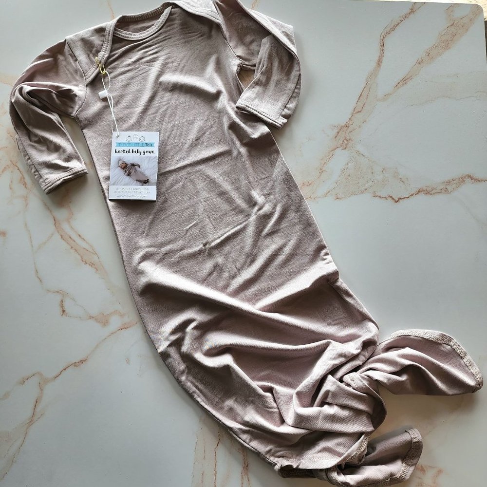 Cream Neutral Knotted Baby Gown